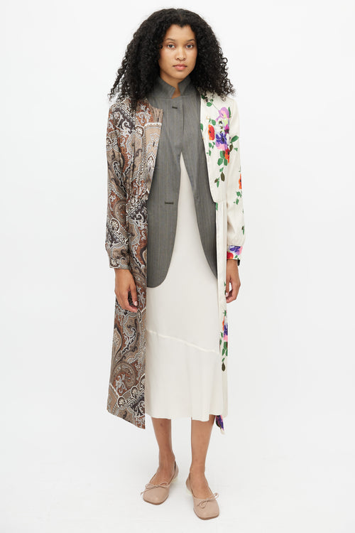 Junya Watanabe F/W 2019 Brown & Multi Print Blazer Dress