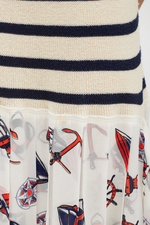 Junya Watanabe Fall 2010 Multicolour Knit & Nautical Printed Dress