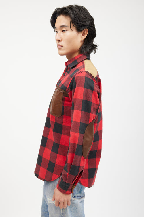 Junya Watanabe Red & Multicolour Flannel Shirt