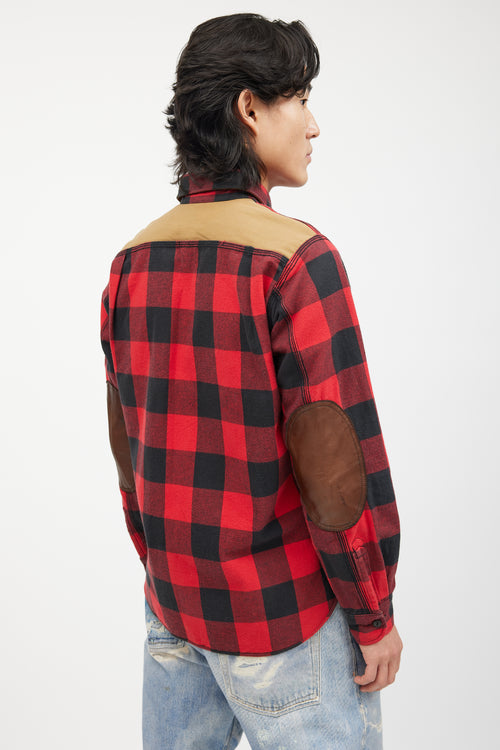 Junya Watanabe Red & Multicolour Flannel Shirt