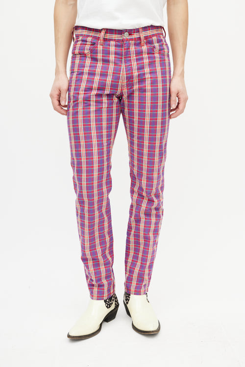 Junya Watanabe X Levis Purple & Multicolour Plaid Trouser
