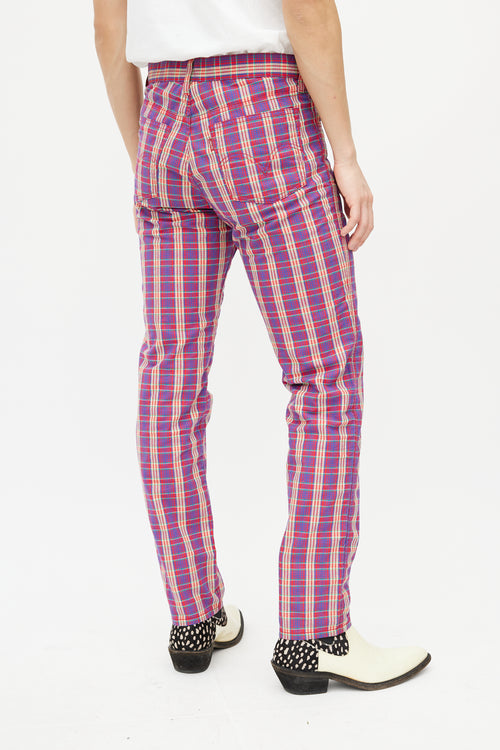 Junya Watanabe X Levis Purple & Multicolour Plaid Trouser