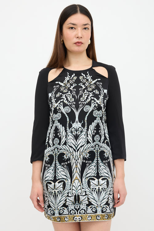 Just Cavalli Satin Printed Shift Dress