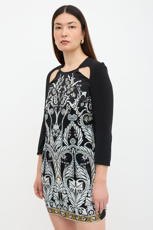 Just Cavalli Satin Printed Shift Dress