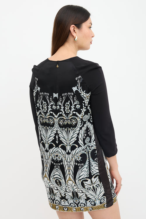 Just Cavalli Satin Printed Shift Dress