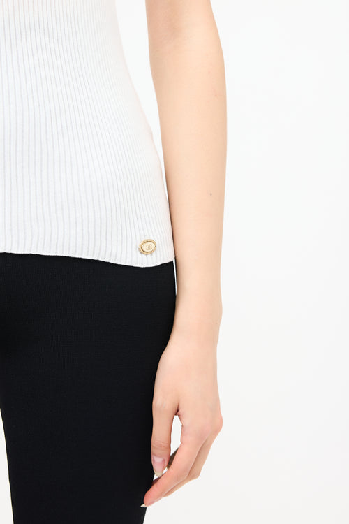 Chanel Rib Knit CC Tank Top