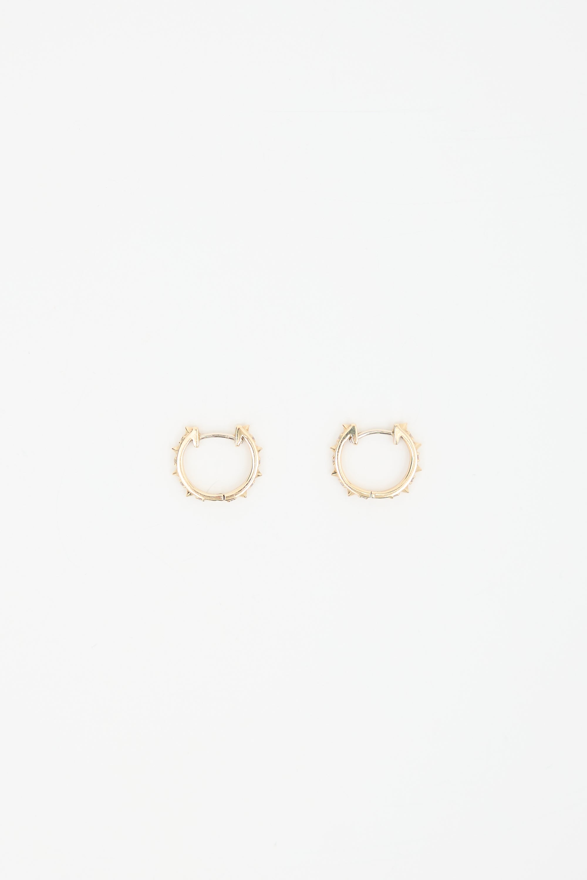 Marlo Laz 14K Yellow Gold & White Diamond Guiding Light Micro Hoops