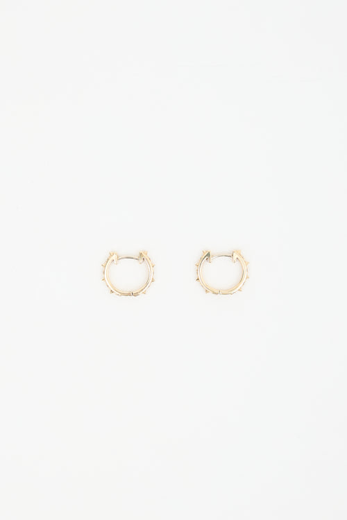 Marlo Laz 14K Yellow Gold & White Diamond Guiding Light Micro Hoops