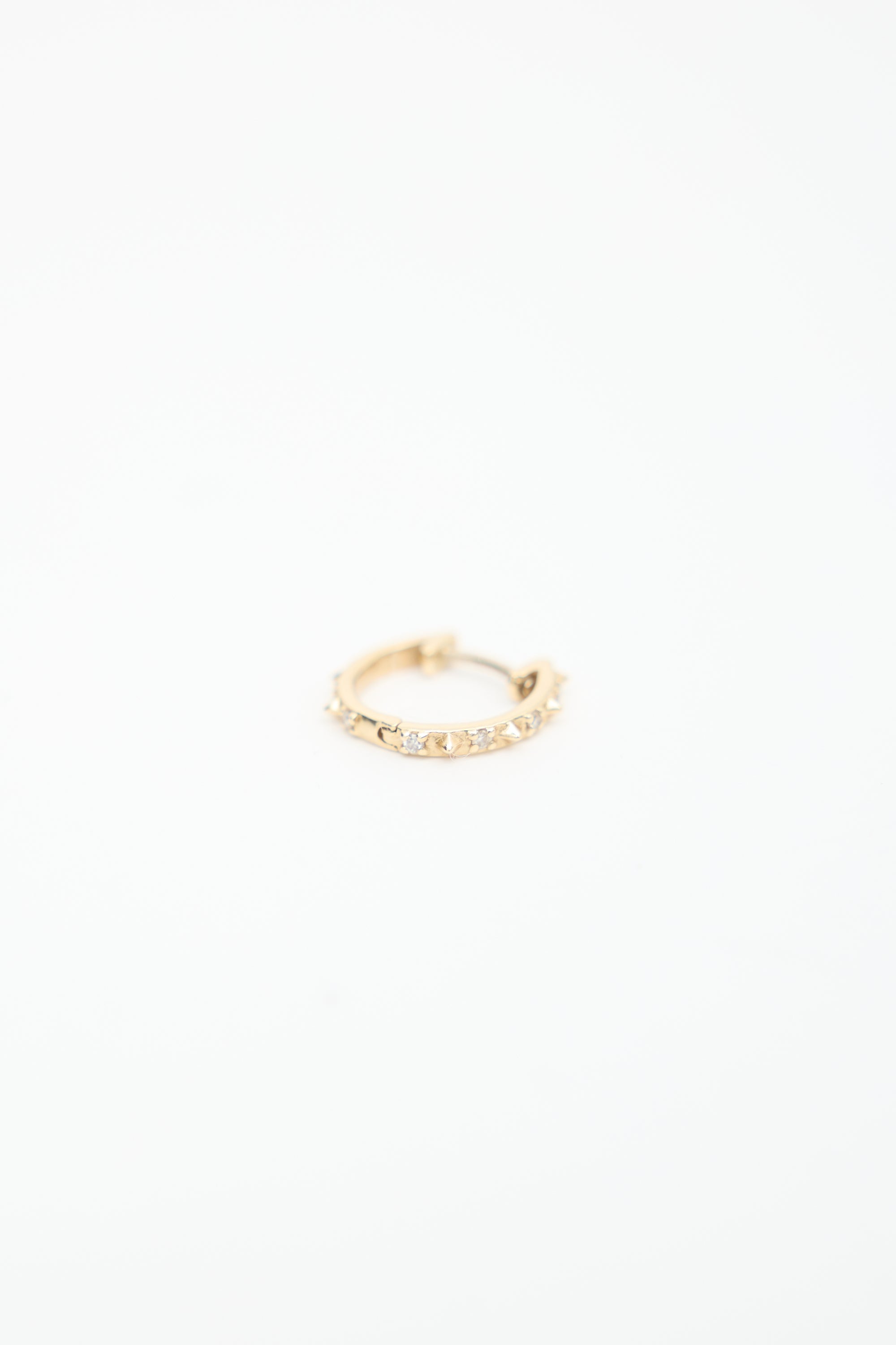 Marlo Laz 14K Yellow Gold & White Diamond Guiding Light Micro Hoops