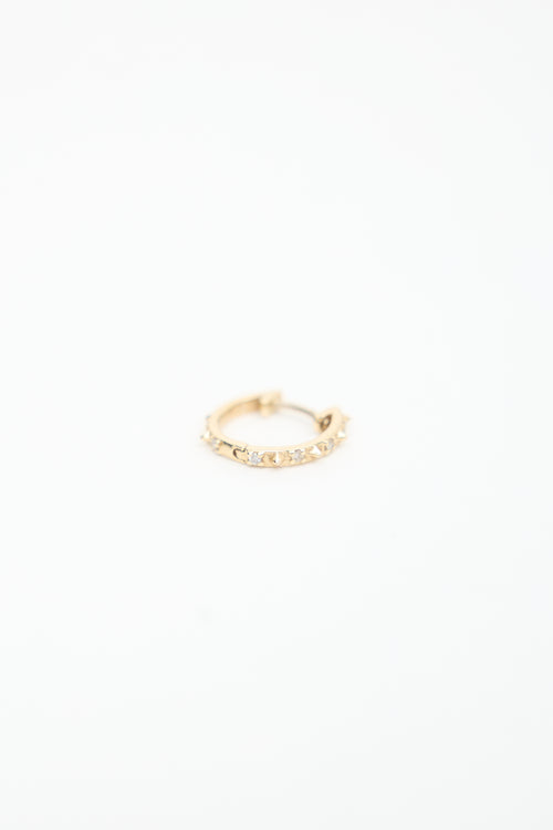 Marlo Laz 14K Yellow Gold & White Diamond Guiding Light Micro Hoops