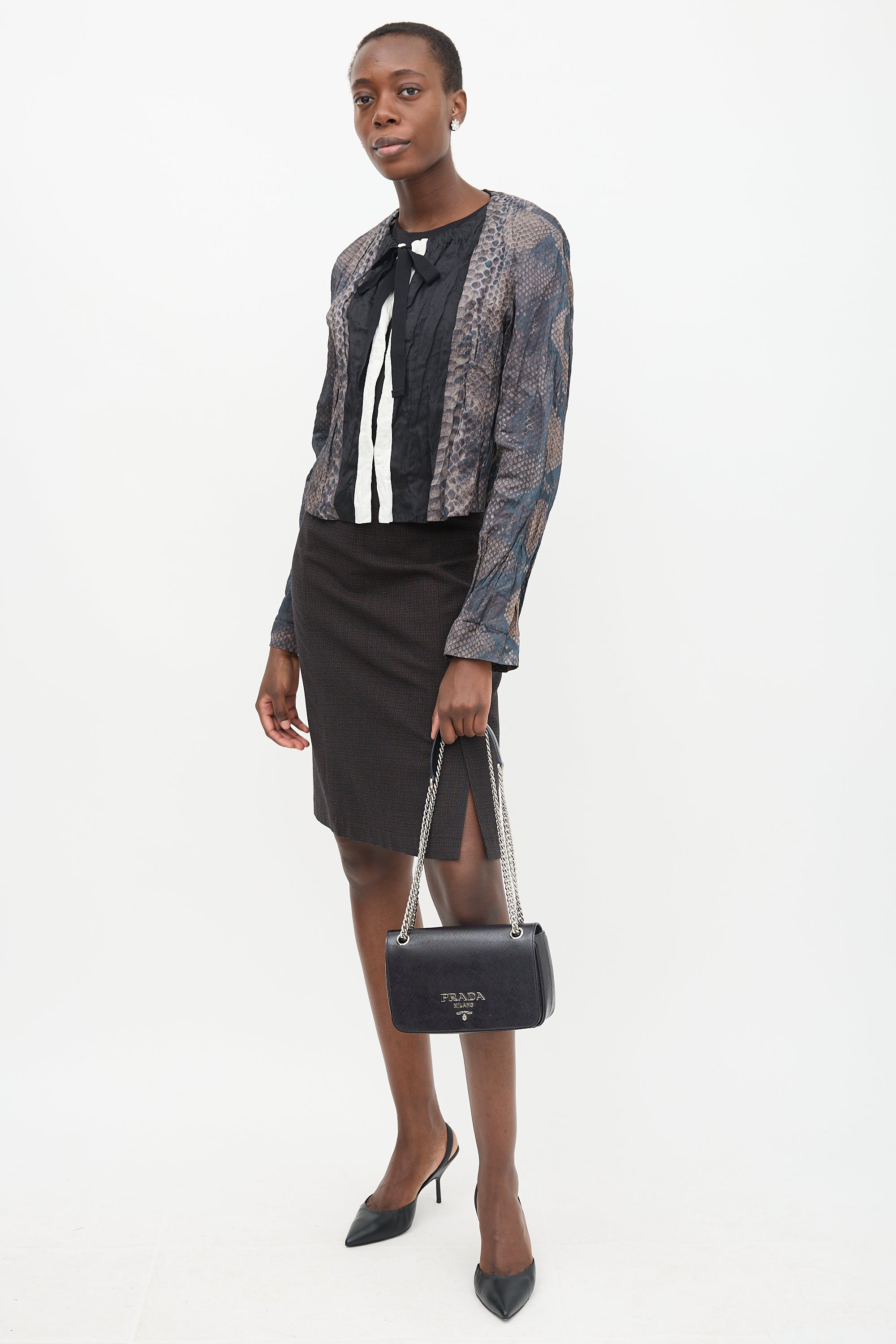 Prada Patent Saffiano Crossbody Bag