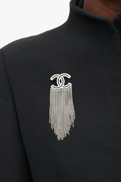 Chanel Crystal Chain CC Brooch