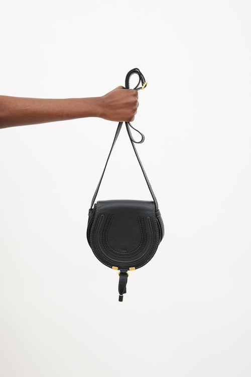 Chloé Black & Gold Leather Marcie Bag