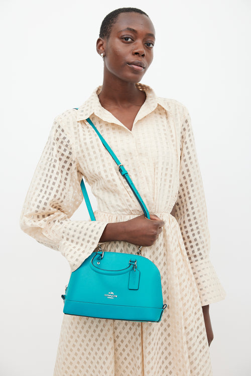 Coach Blue & Silver Sierra Leather Bag