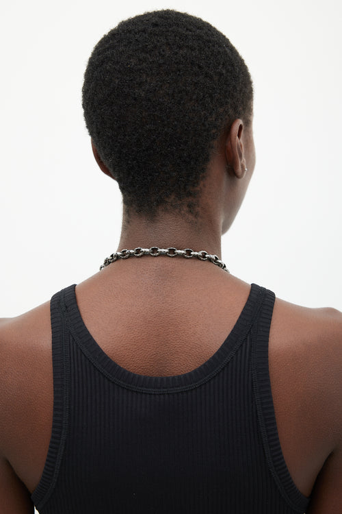 Bottega Veneta Sterling Silver & Orange Jewel Necklace
