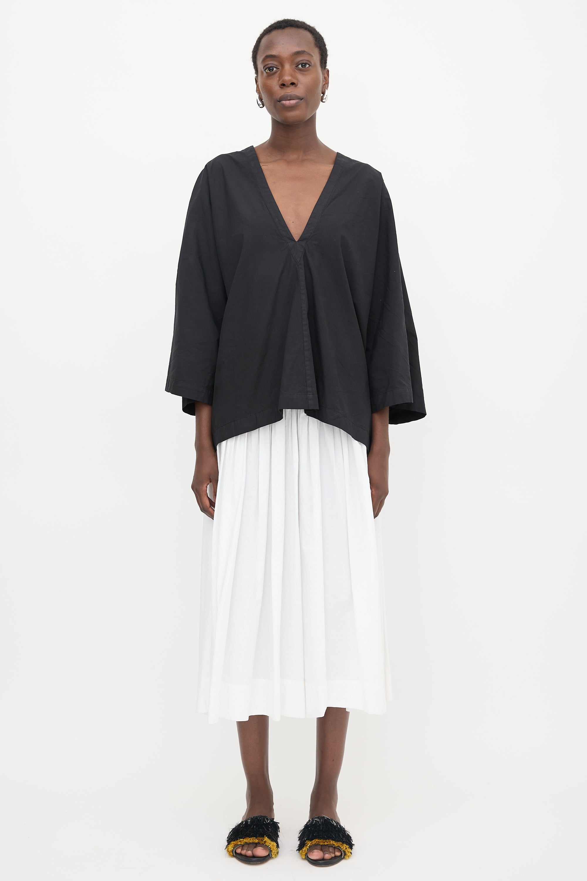 Issey Miyake Oversized Poplin Tunic Top