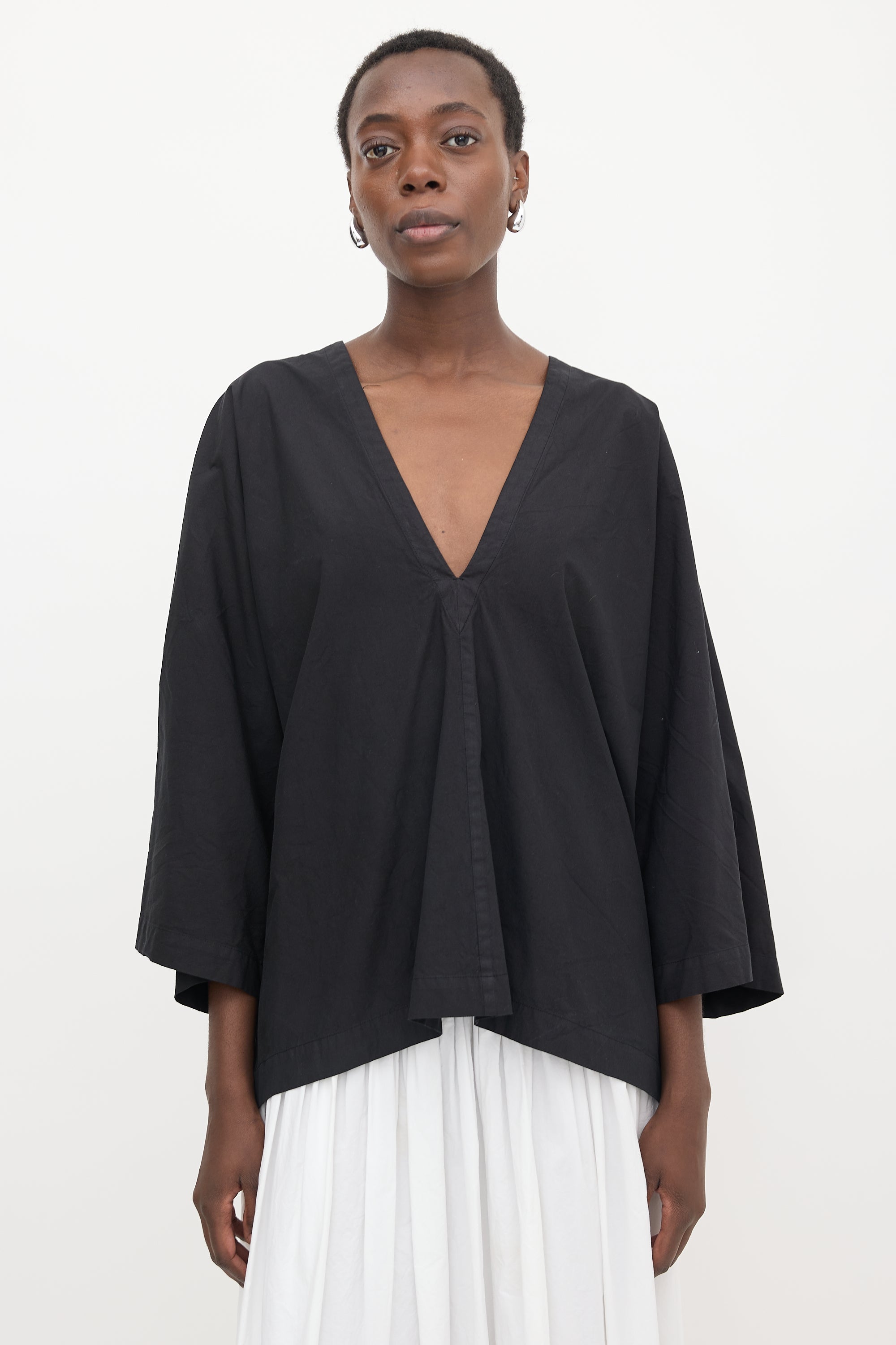 Issey Miyake Oversized Poplin Tunic Top