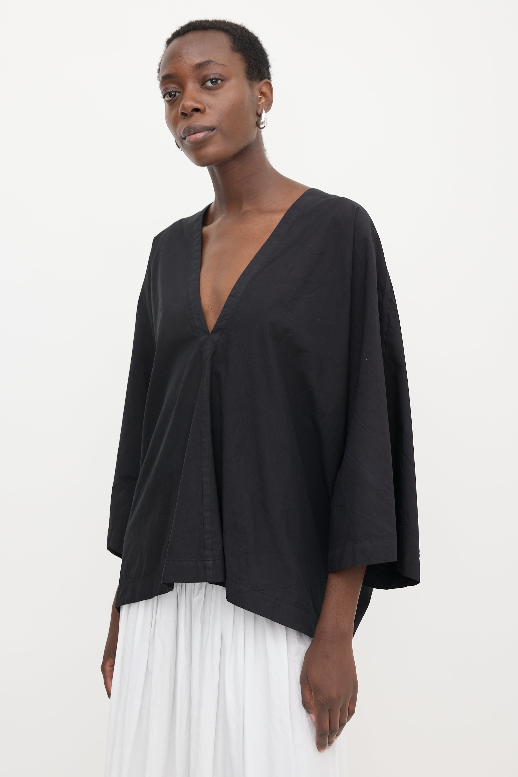 Issey Miyake Oversized Poplin Tunic Top