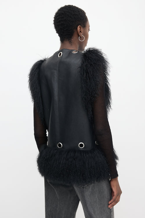 Charlotte Simone Leather & Fur Vest