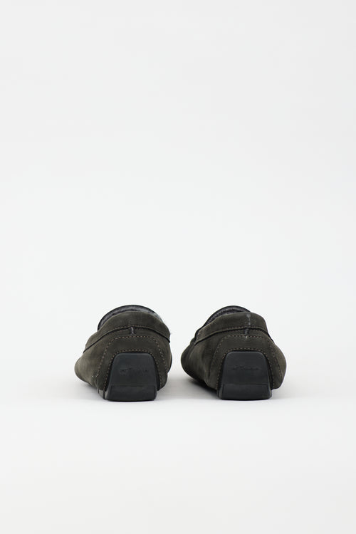 Kiton Suede & Shearling Loafer