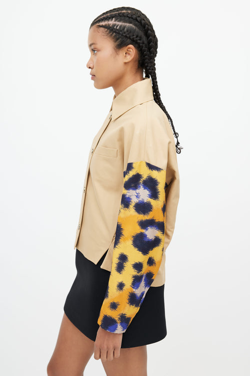 Kenzo Beige & Multicolour Logo Print Jacket