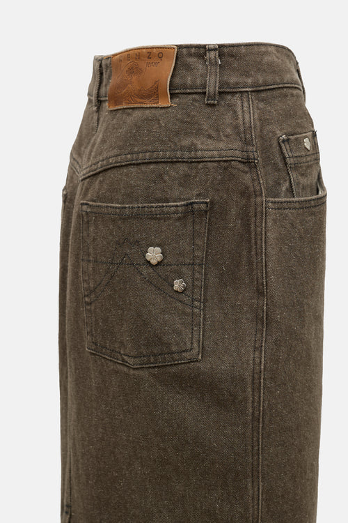 Kenzo Jeans Denim Midi Skirt