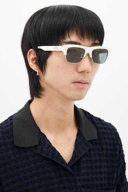 Kenzo White & Silver KZ40171U Square Sunglasses