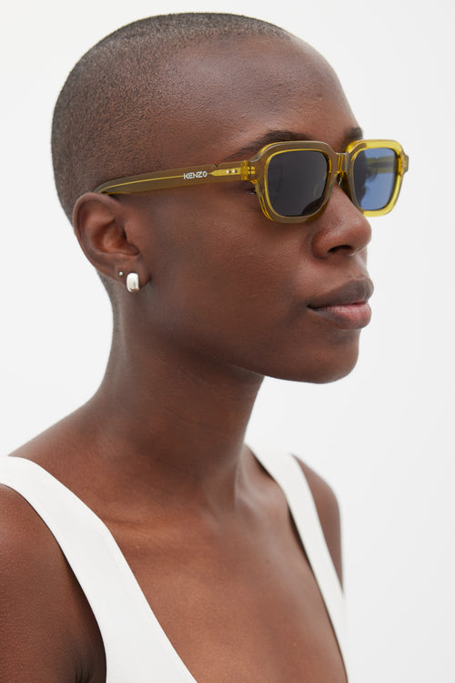 Kenzo Yellow & Blue Square KZ401291 Sunglasses