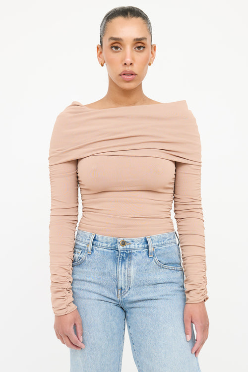 Khaite Zuri Ruched Off Shoulder Top
