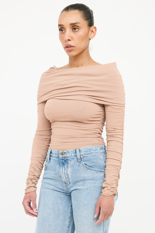 Khaite Zuri Ruched Off Shoulder Top