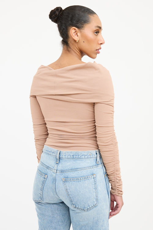 Khaite Zuri Ruched Off Shoulder Top