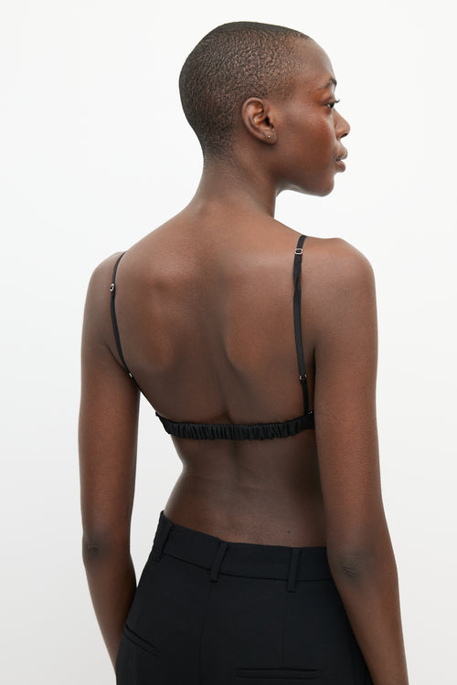 Khaite Black Silk & Sequin Bra