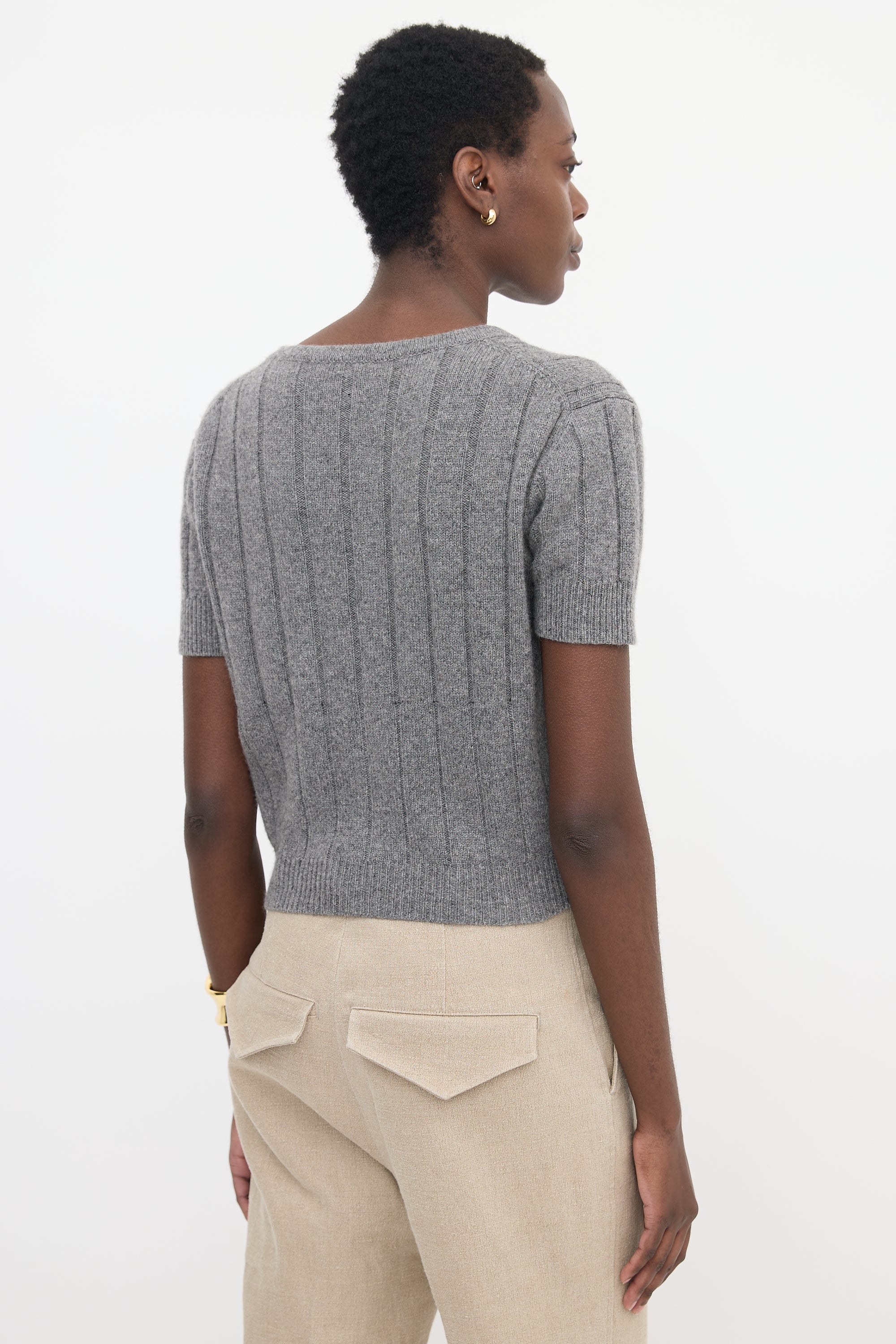 Khaite Cashmere Rib Knit Cardigan
