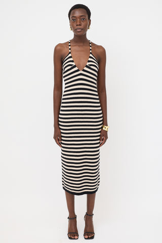 Khaite Cashmere Striped Georgia Dress