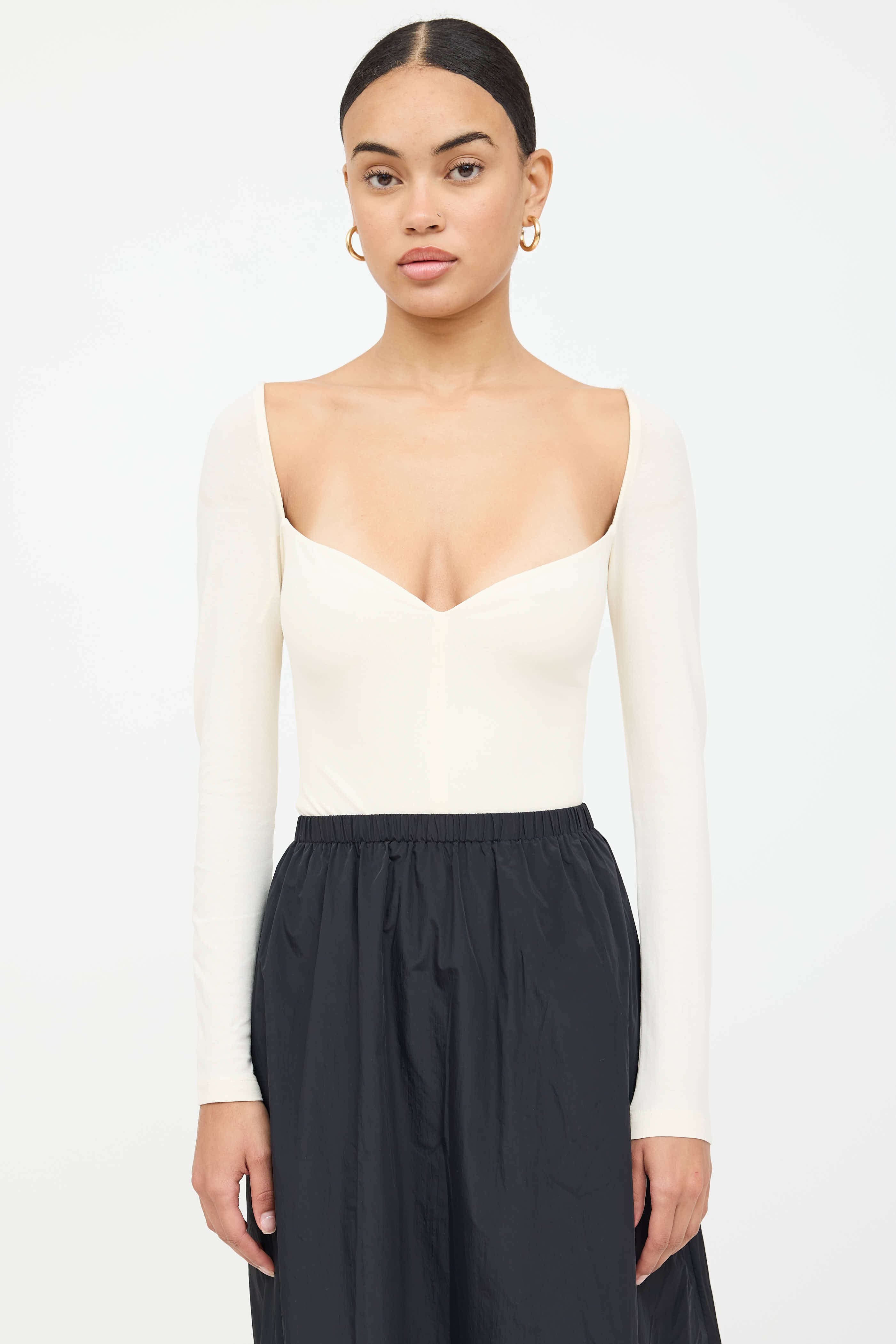 Khaite Cotton Long Sleeve Bodysuit