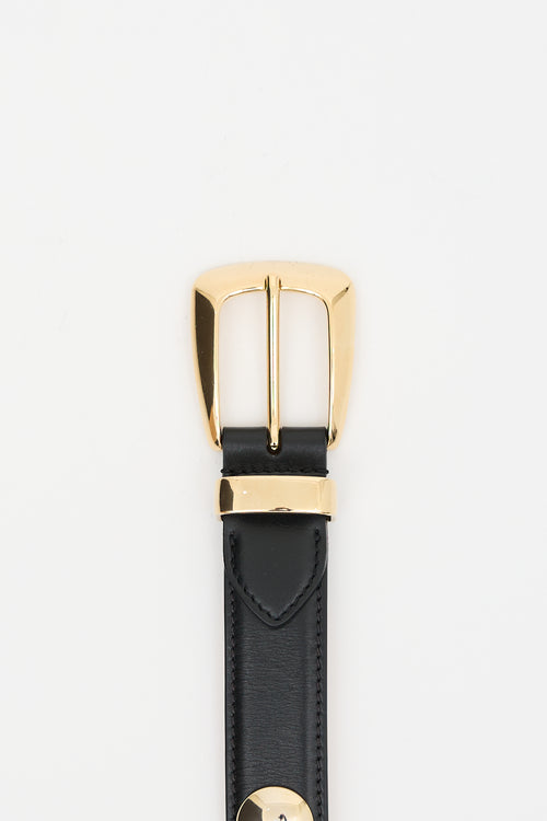 Khaite Leather Benny Studded Belt