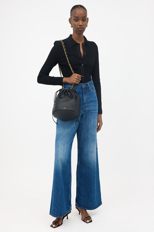 Khaite Leather Aria Bucket Bag