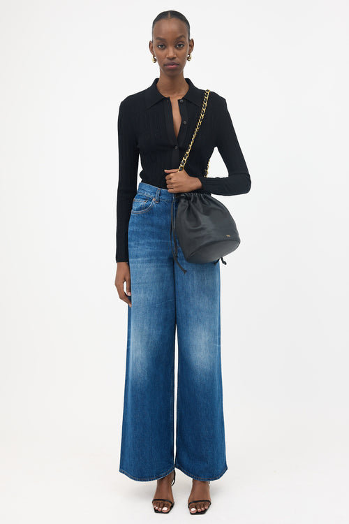 Khaite Leather Aria Bucket Bag