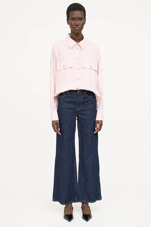 Khaite Cotton Bea Snap Shirt