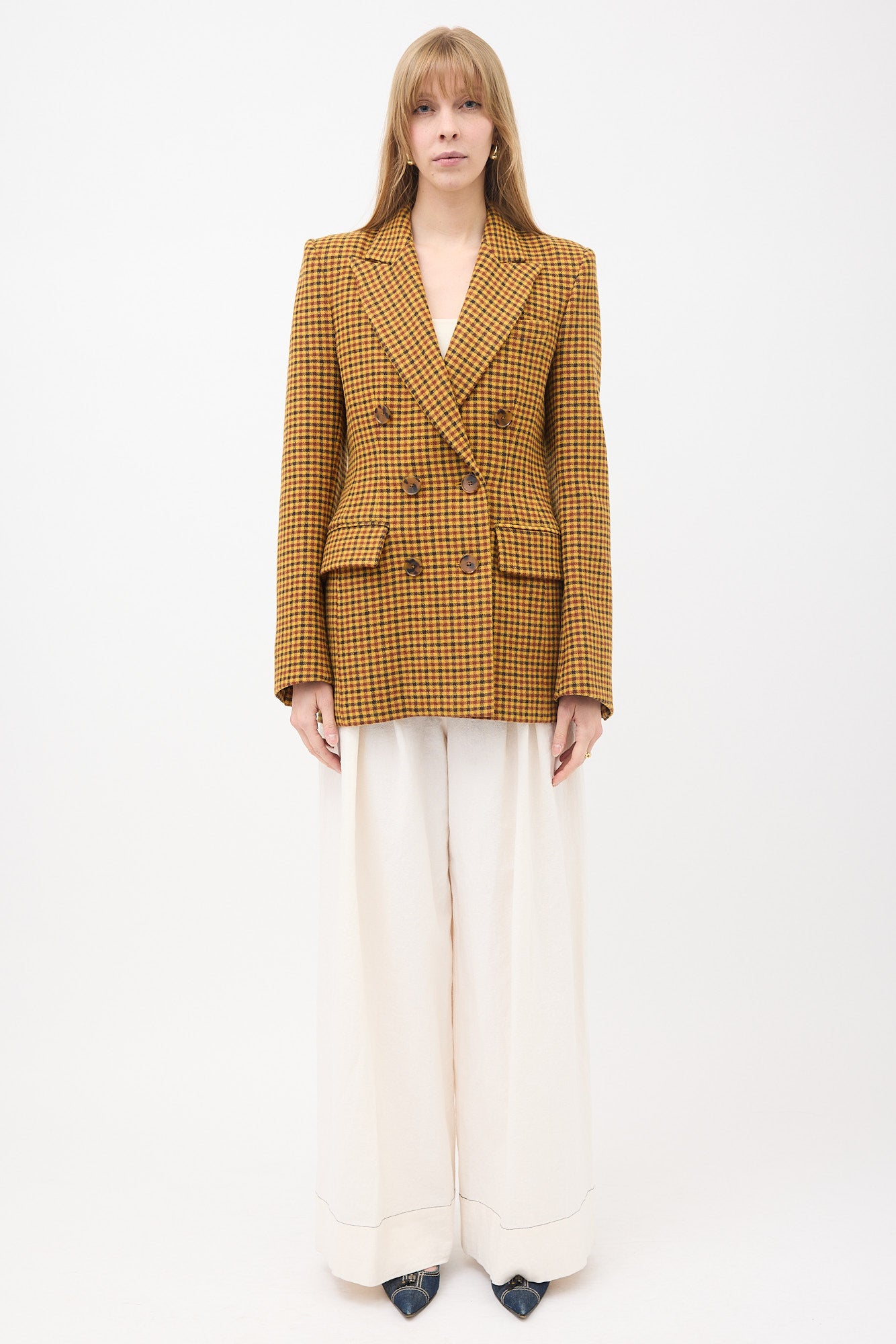 Khaite Wool Darla Check Blazer