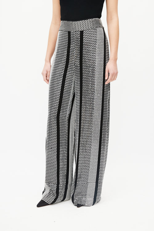 LAPOINTE Black & Silver Sequin Palazzo Pant