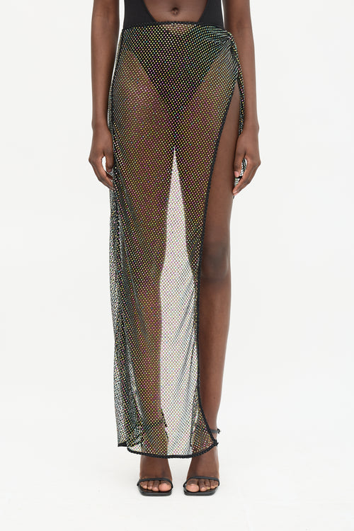 Crystal Mesh Sarong Skirt