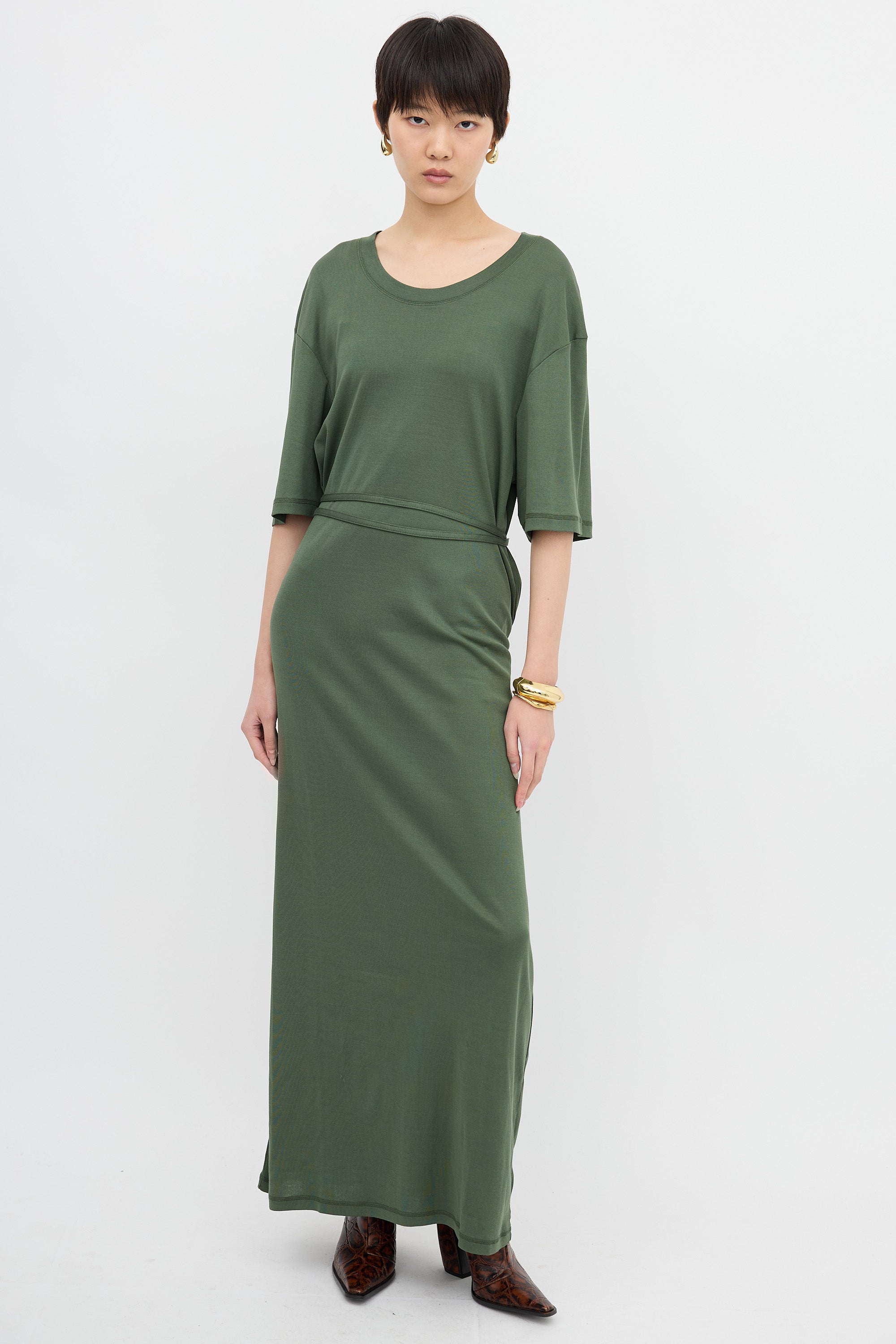 Lemaire Belted Rib T-Shirt Dress