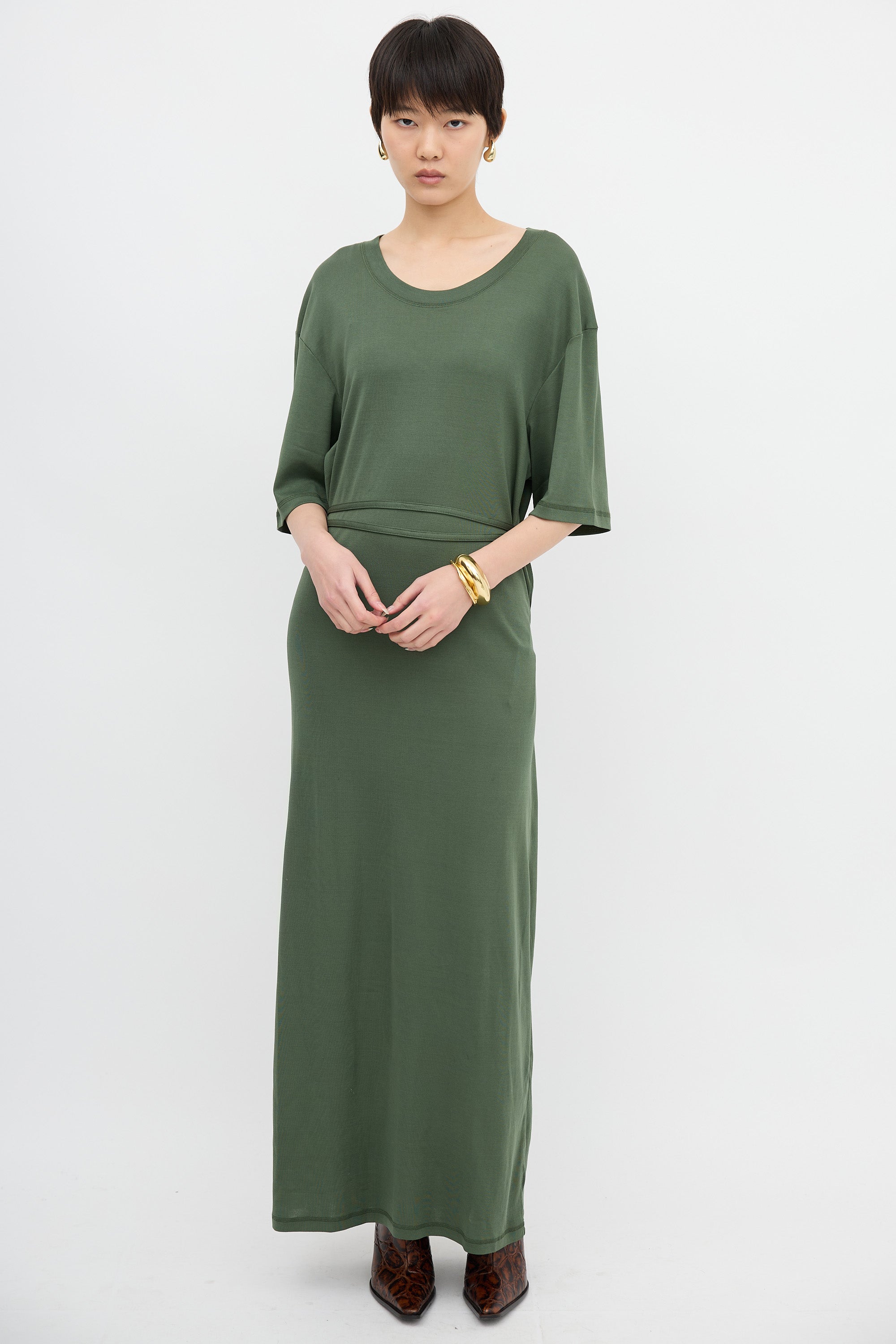 Lemaire Belted Rib T-Shirt Dress