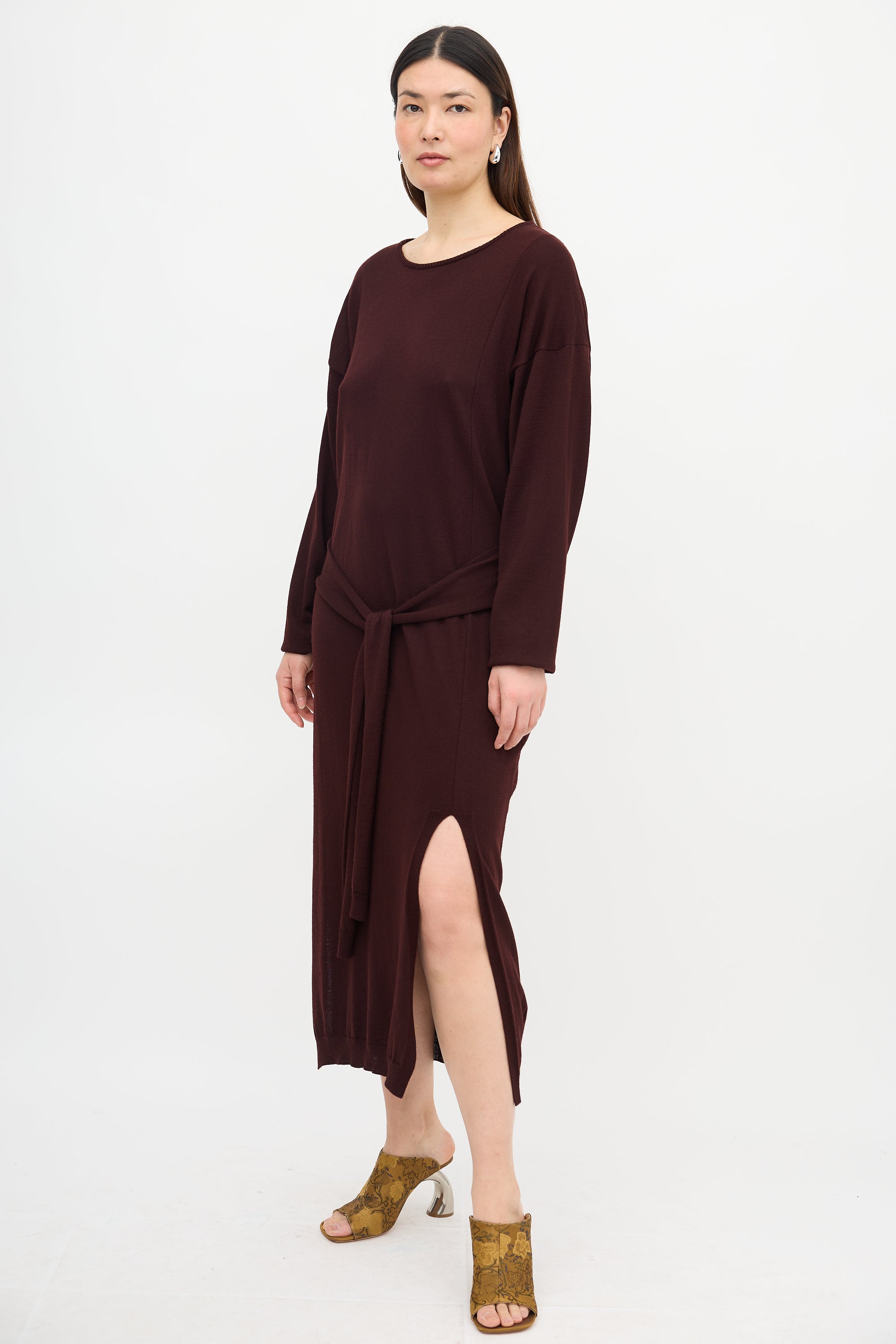 Lemaire Wool Tie Sweater Dress