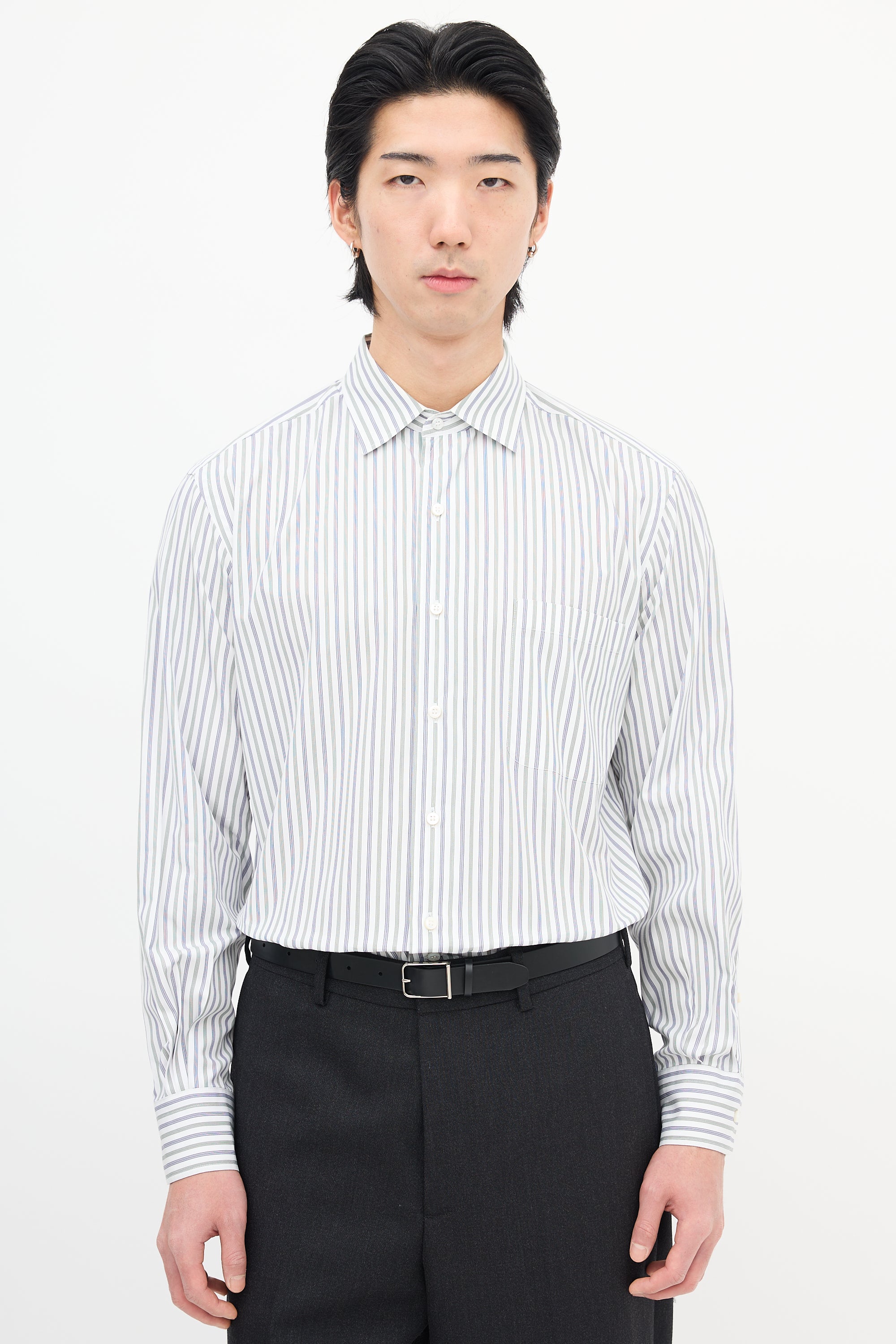 Loro Piana White & Multi Stripe Shirt