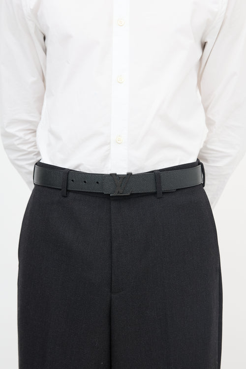 Louis Vuitton Taiga Leather LV Initiales Logo Belt