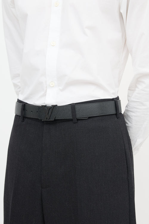Louis Vuitton Taiga Leather LV Initiales Logo Belt