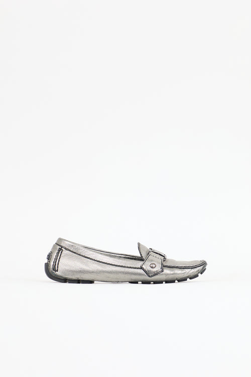 Louis Vuitton Metallic Leather Driving Loafer