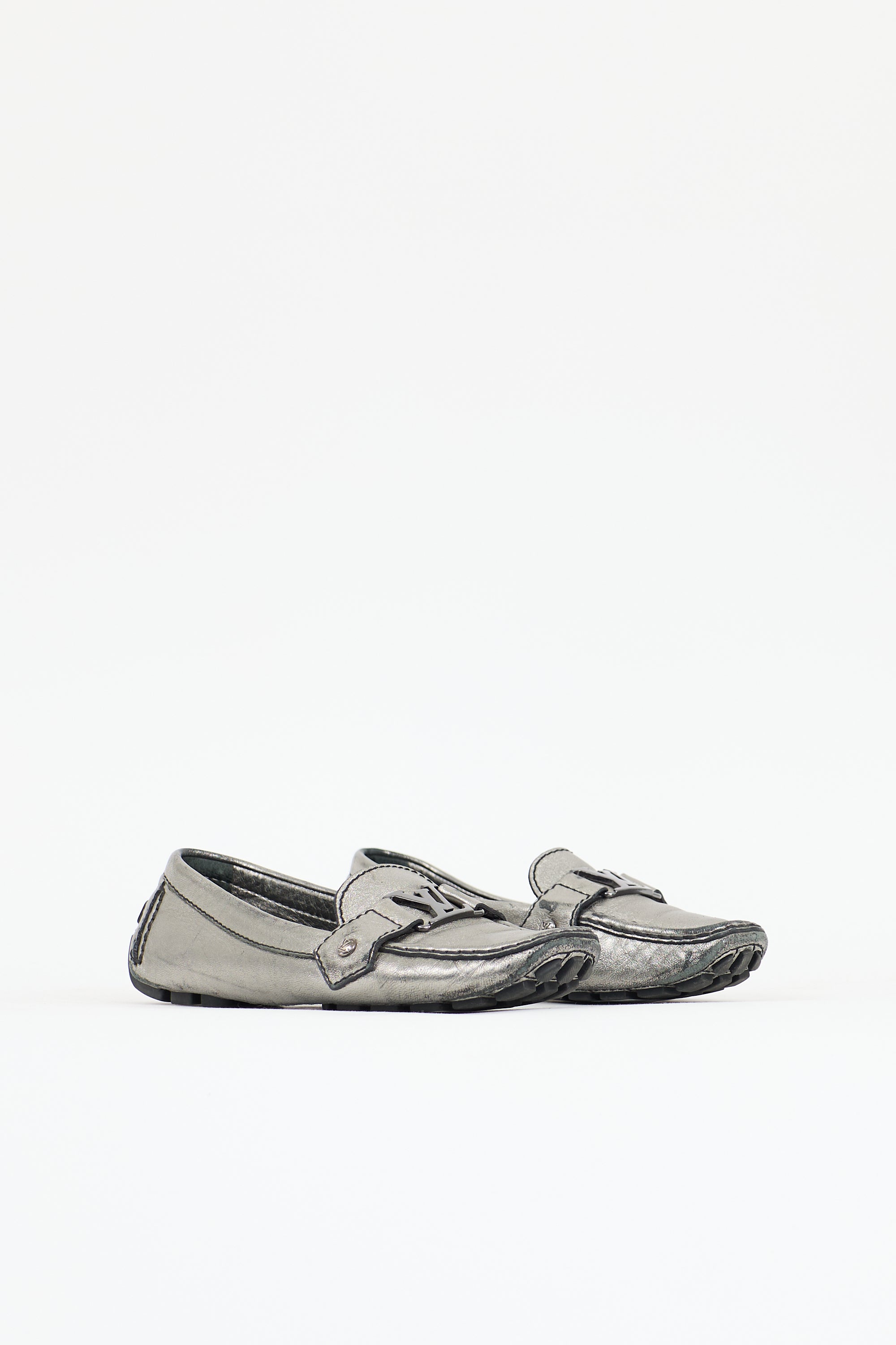 Louis Vuitton Metallic Leather Driving Loafer